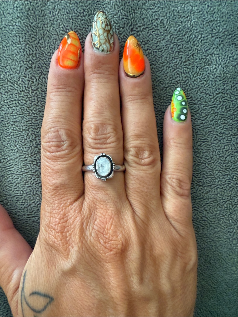 Silver Moonstone Halo Ring - Women's Sterling Style